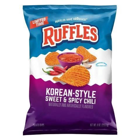 slide 1 of 1, Ruffles, Potato Chips Korean Style Sweet & Spicy Chili 2.5 Oz, 2.5 oz