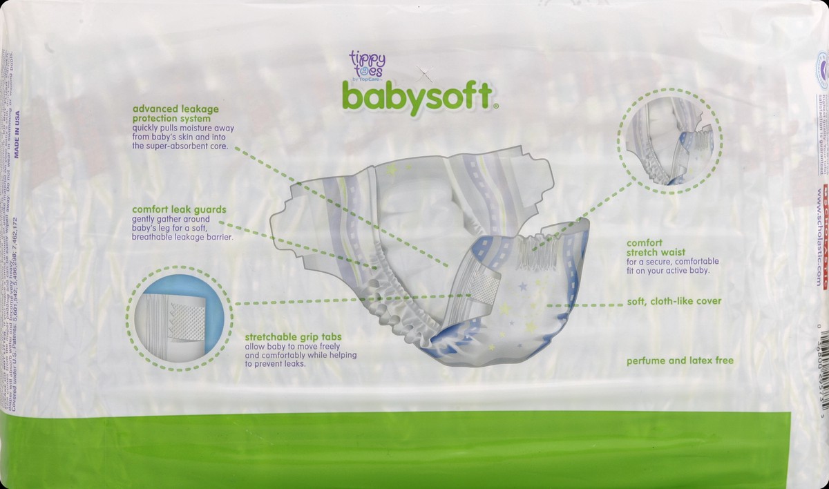 slide 6 of 6, Tippy Toes Baby Soft Jumbo Pack Diapers Size 2, 42 ct