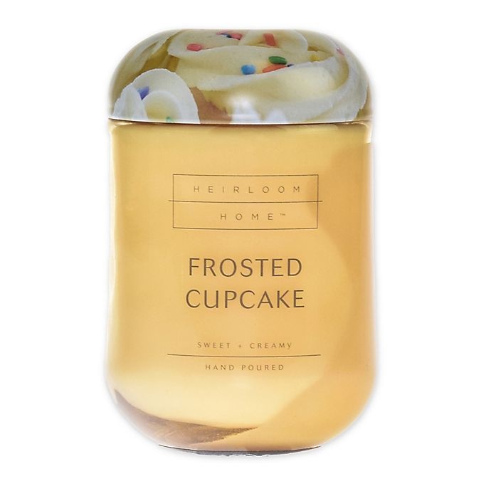 slide 1 of 1, Heirloom Home Frosted Cupcake Jar Candle with Metal Lid, 24 oz