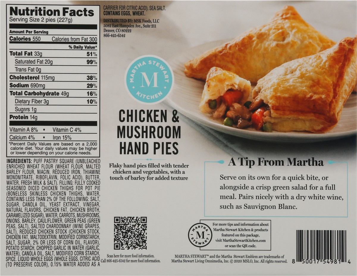 slide 5 of 9, Martha Stewart Kitchen Chicken & Mushroom Hand Pies, 2 ct; 9 oz