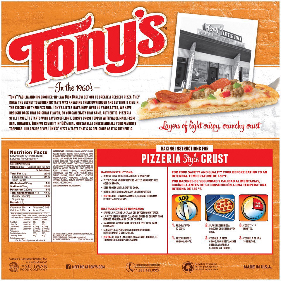 slide 32 of 48, Tony's Cheese Frozen Pizza - 18.9oz, 18.9 oz
