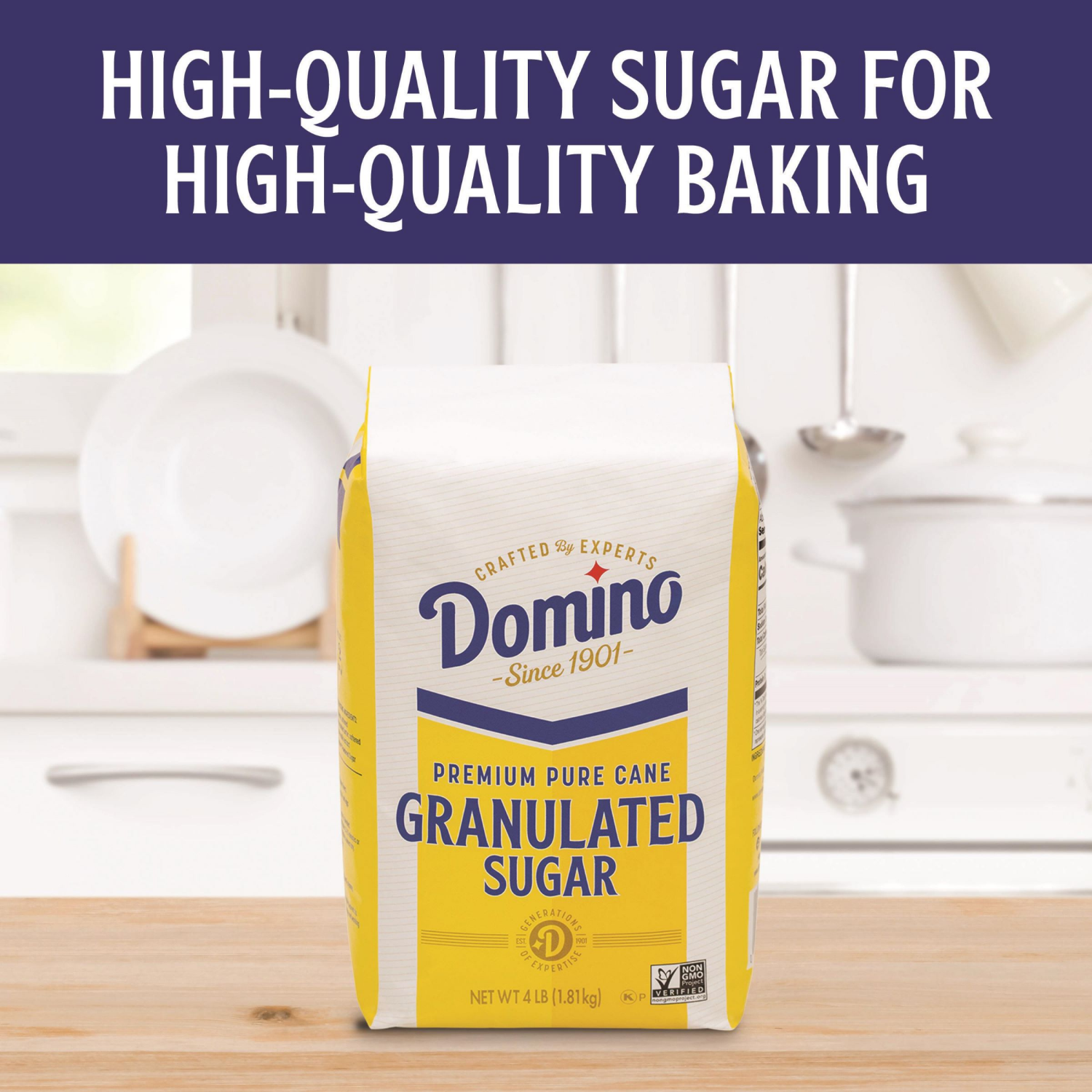 slide 5 of 7, Domino Premium Pure Cane Granulated Sugar 4 lb, 4 lb
