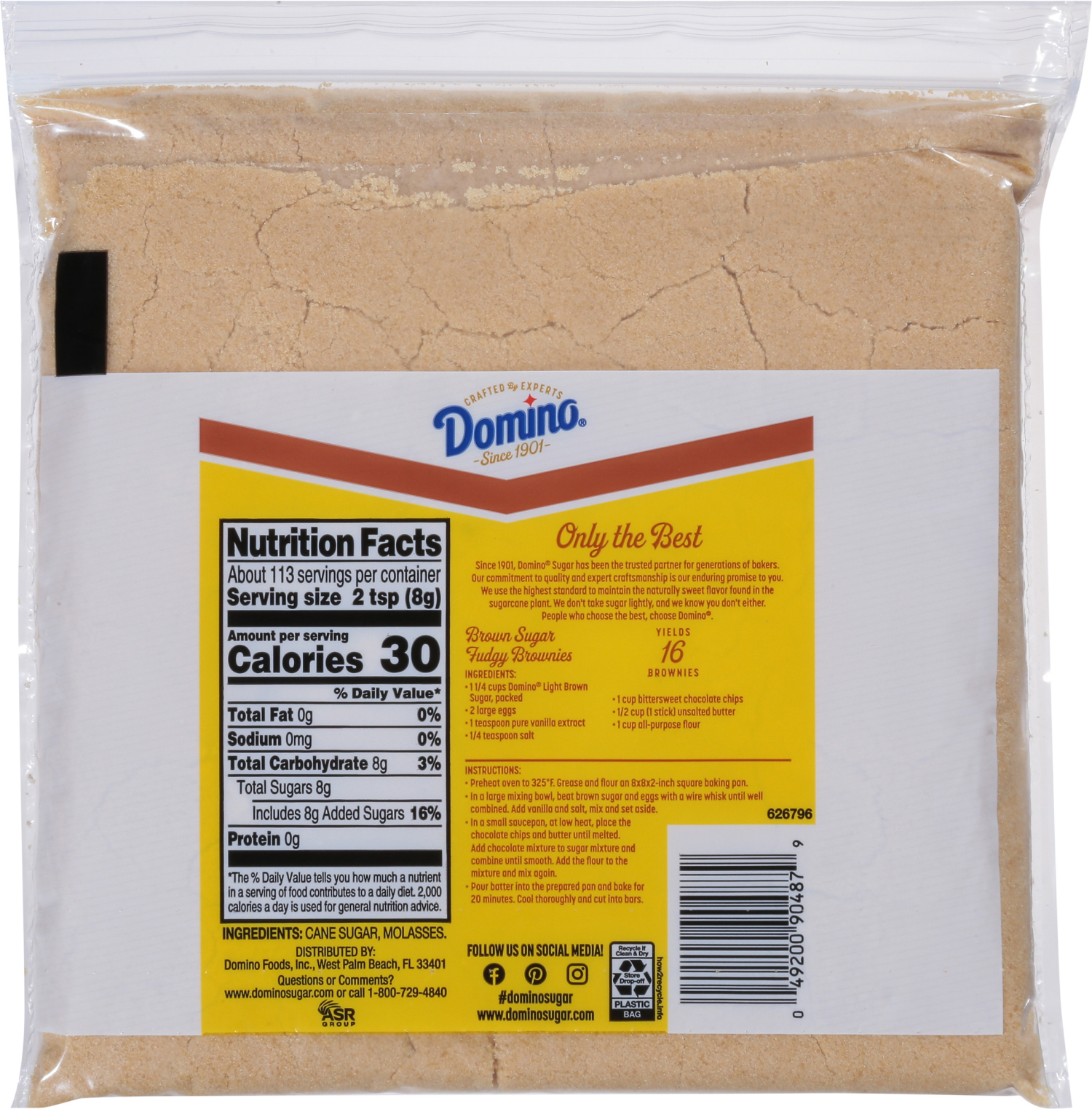 slide 2 of 8, Domino Light Brown Sugar 32 oz. Bag, 32 oz