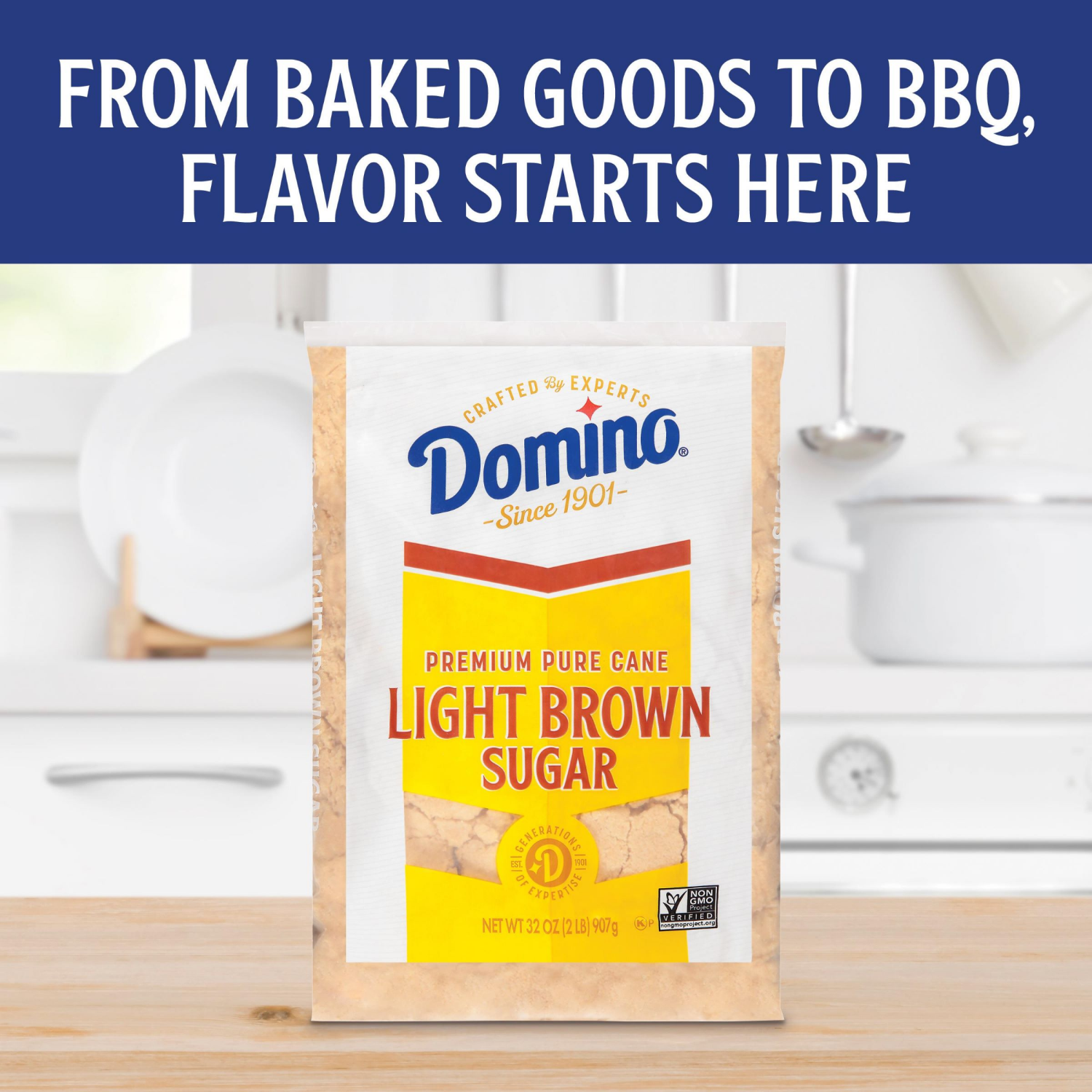 slide 6 of 8, Domino Light Brown Sugar 32 oz. Bag, 32 oz