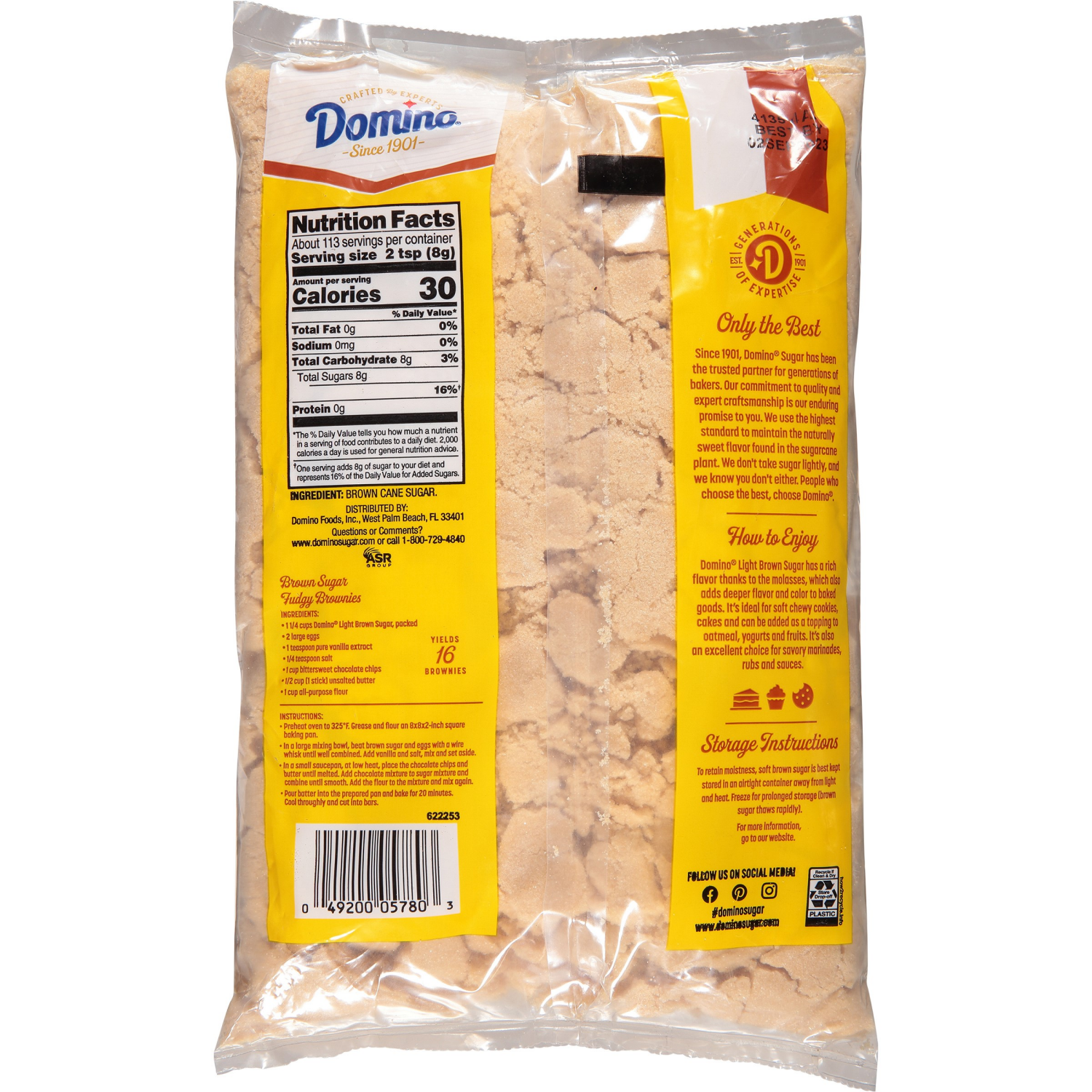 slide 7 of 8, Domino Light Brown Sugar 32 oz. Bag, 32 oz