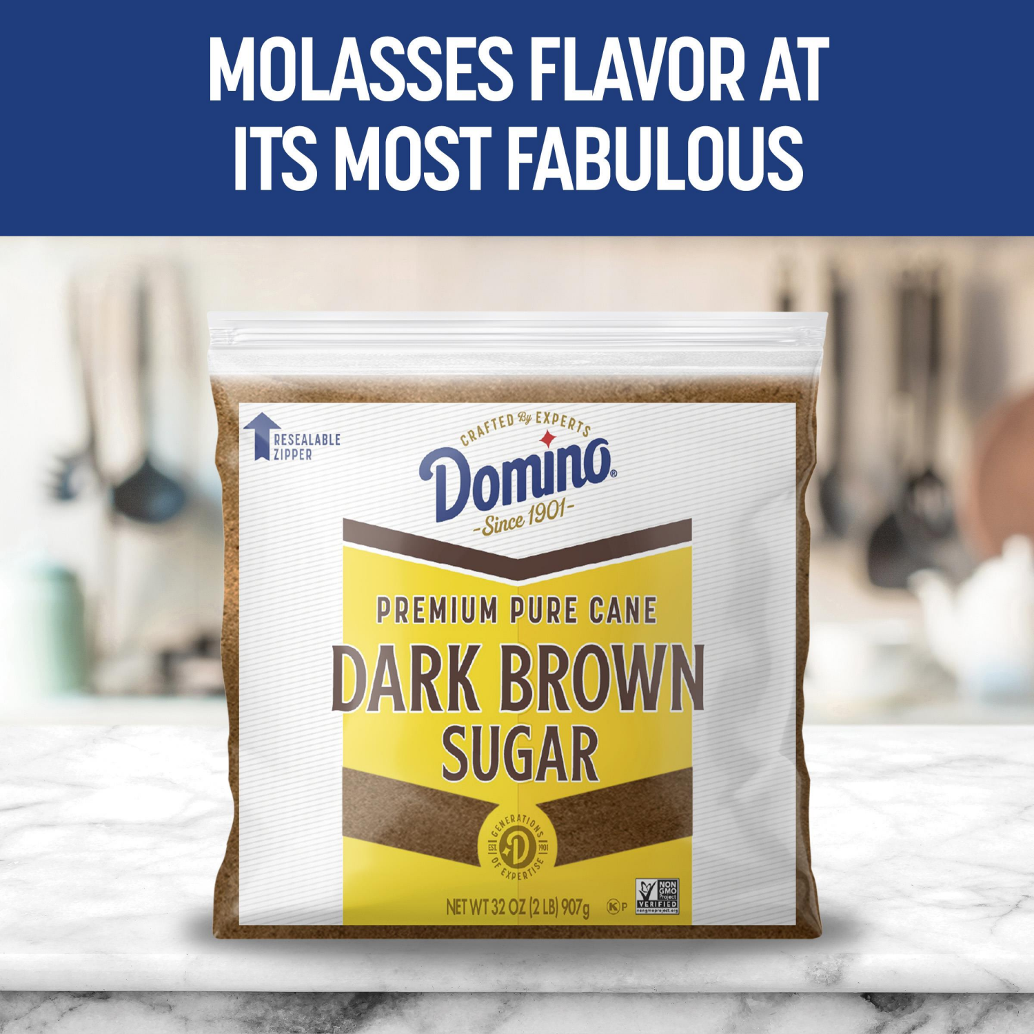 slide 8 of 8, Domino Premium Pure Cane Dark Brown Sugar 2 lb, 32 oz