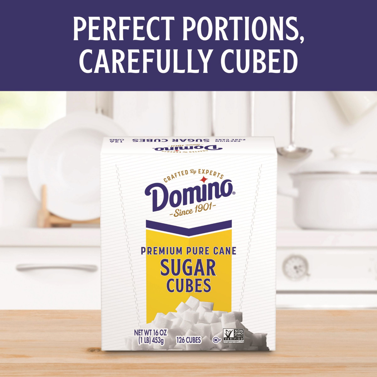 slide 4 of 5, Domino Premium Pure Cane Sugar Cubes 126 count, 1 lb, 1 lb