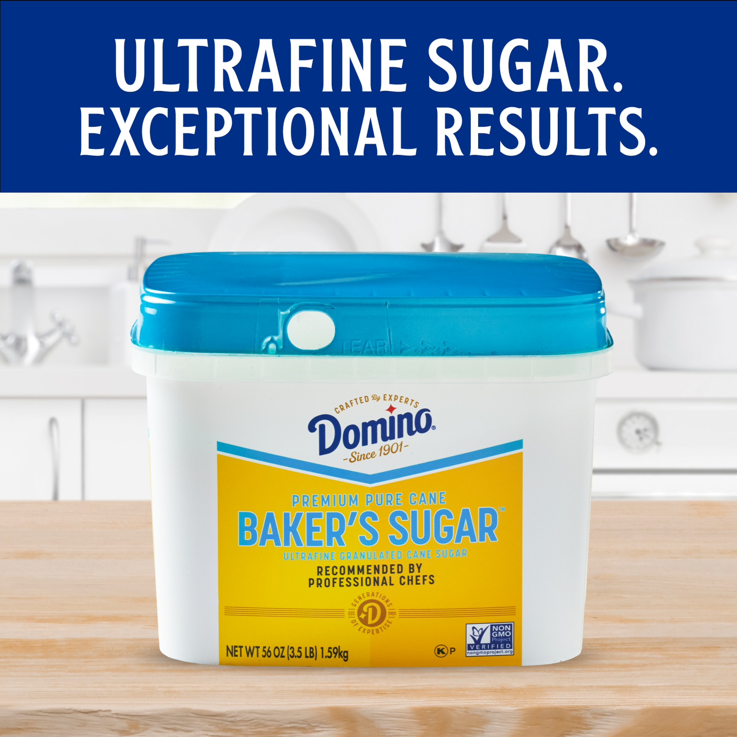 slide 7 of 7, Domino Pure Cane Ultrafine Granulated Baker's Sugar™, 3.5 lb Tub, 56 oz