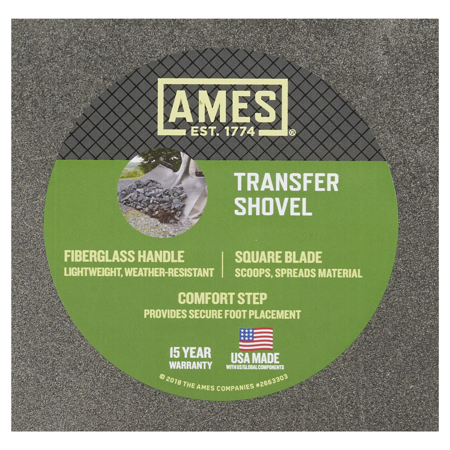 slide 2 of 2, Ames Long Handle Square Point Shovel, Fiberglass Handle, 1 ct
