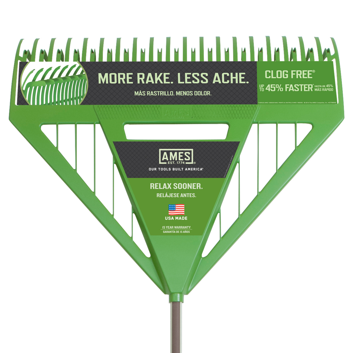 slide 2 of 5, AMES Dual Tine Leaf Rake, 1 ct