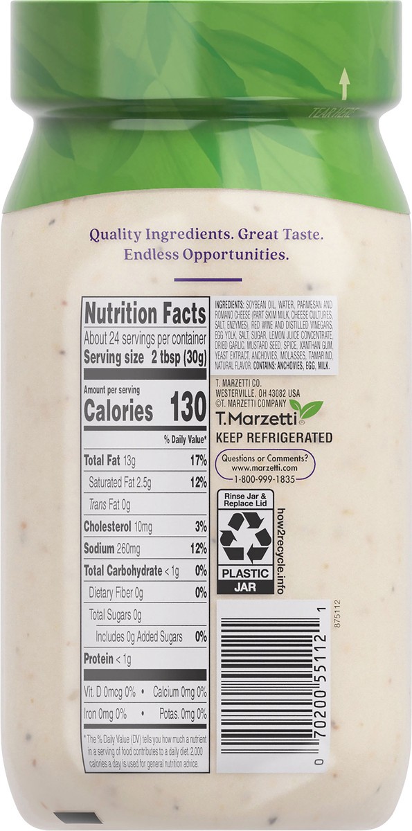 slide 9 of 9, Marzetti Supreme Caesar Dressing, 24 oz, 24 oz