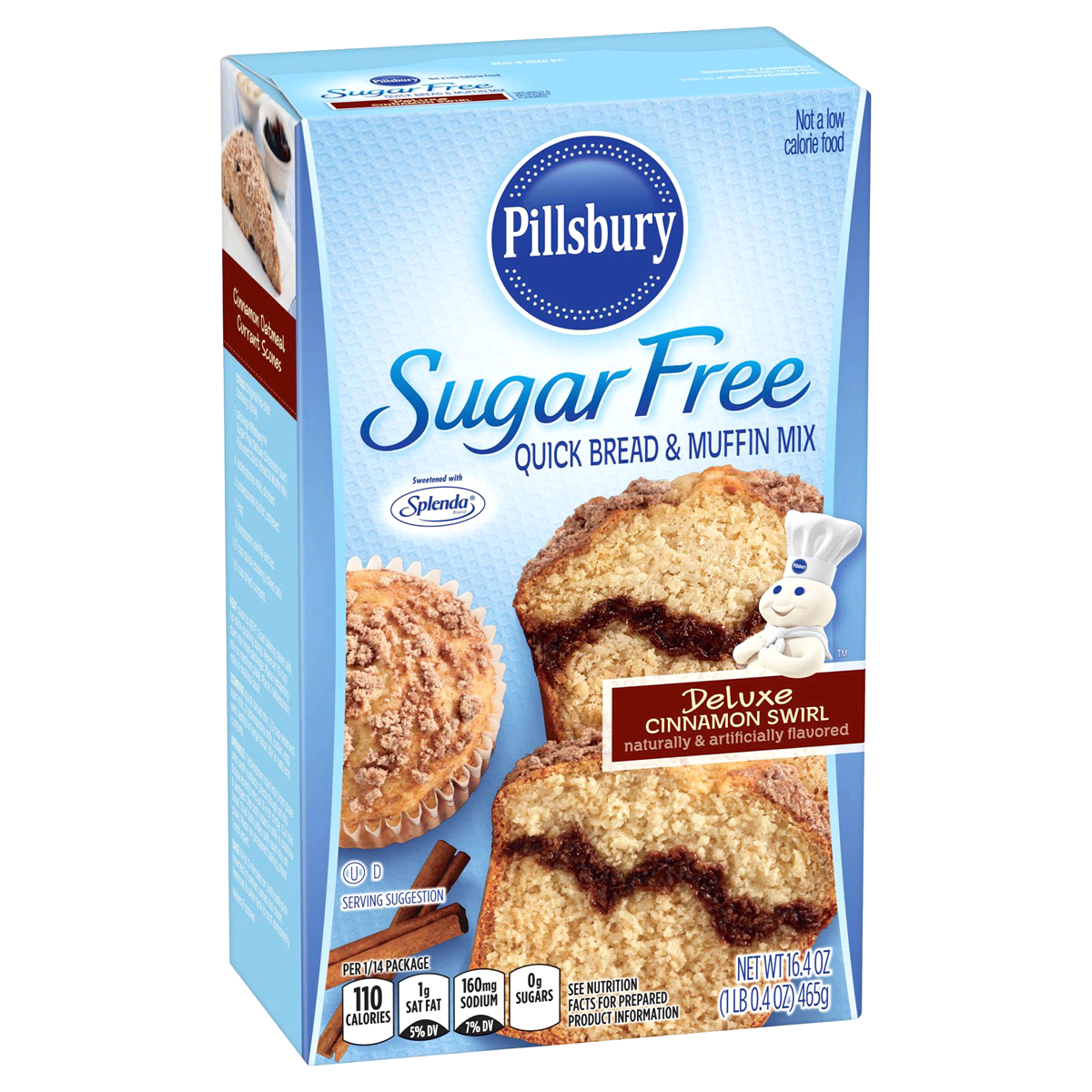 slide 2 of 4, Pillsbury Sugar Free Deluxe Cinnamon Swirl Quick Bread & Muffin Mix, 16.4 oz