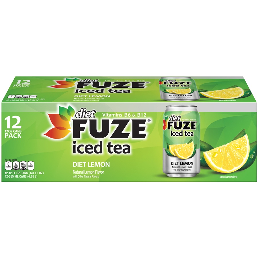 slide 2 of 9, Fuze Lemon Diet Iced Tea, 12 ct; 12 fl oz