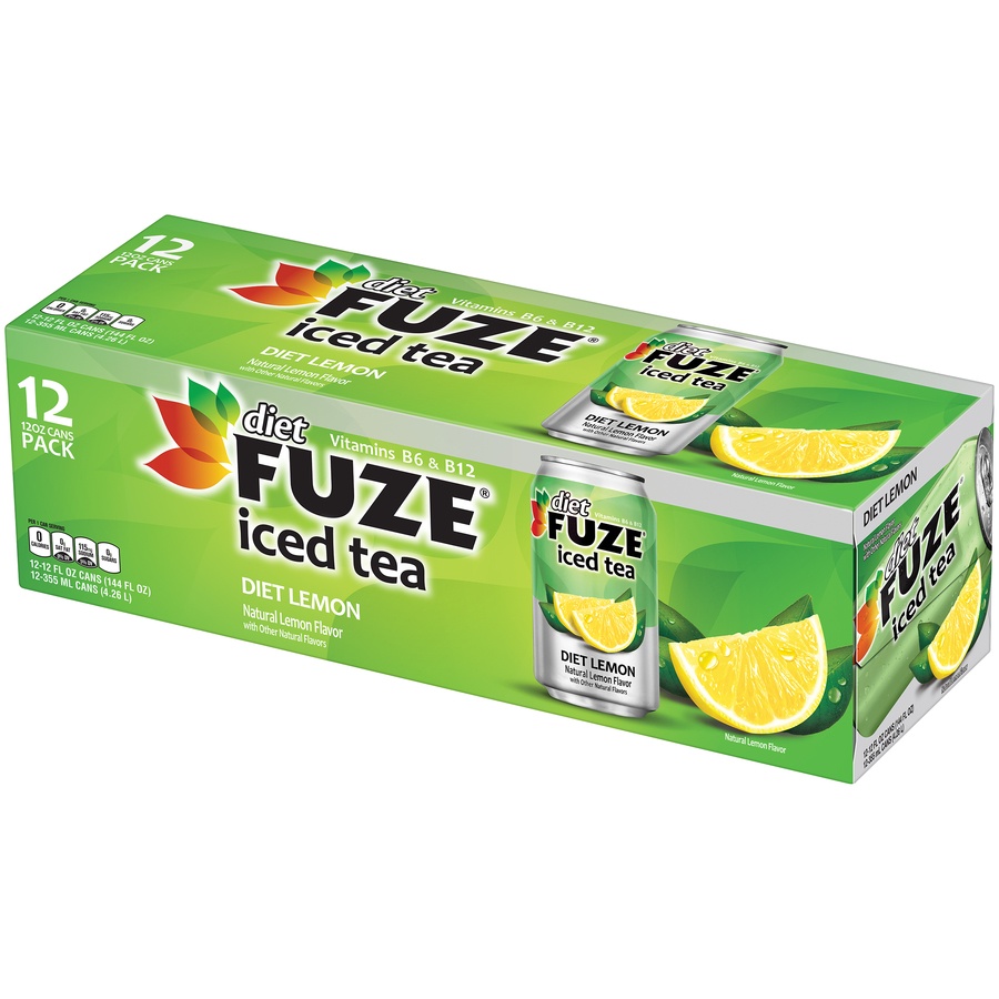slide 4 of 9, Fuze Lemon Diet Iced Tea, 12 ct; 12 fl oz