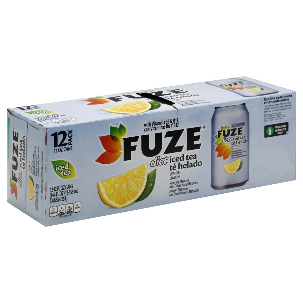 slide 1 of 9, Fuze Lemon Diet Iced Tea, 12 ct; 12 fl oz