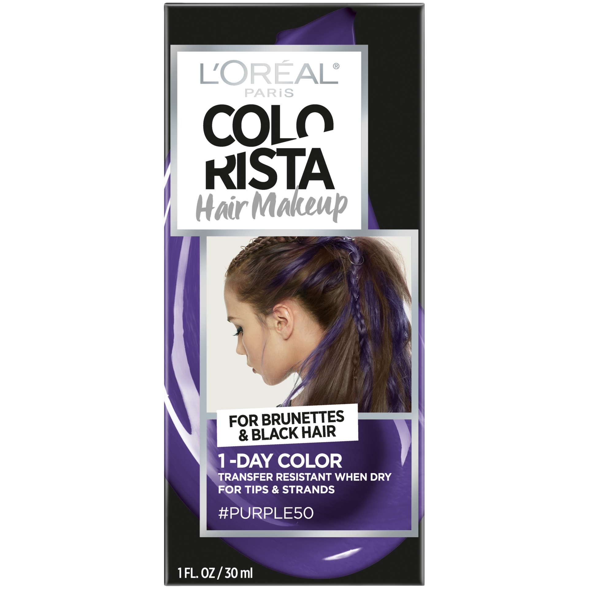 slide 2 of 8, L'Oréal Colorista Hair Makeup Purple Temporary, 1 fl oz