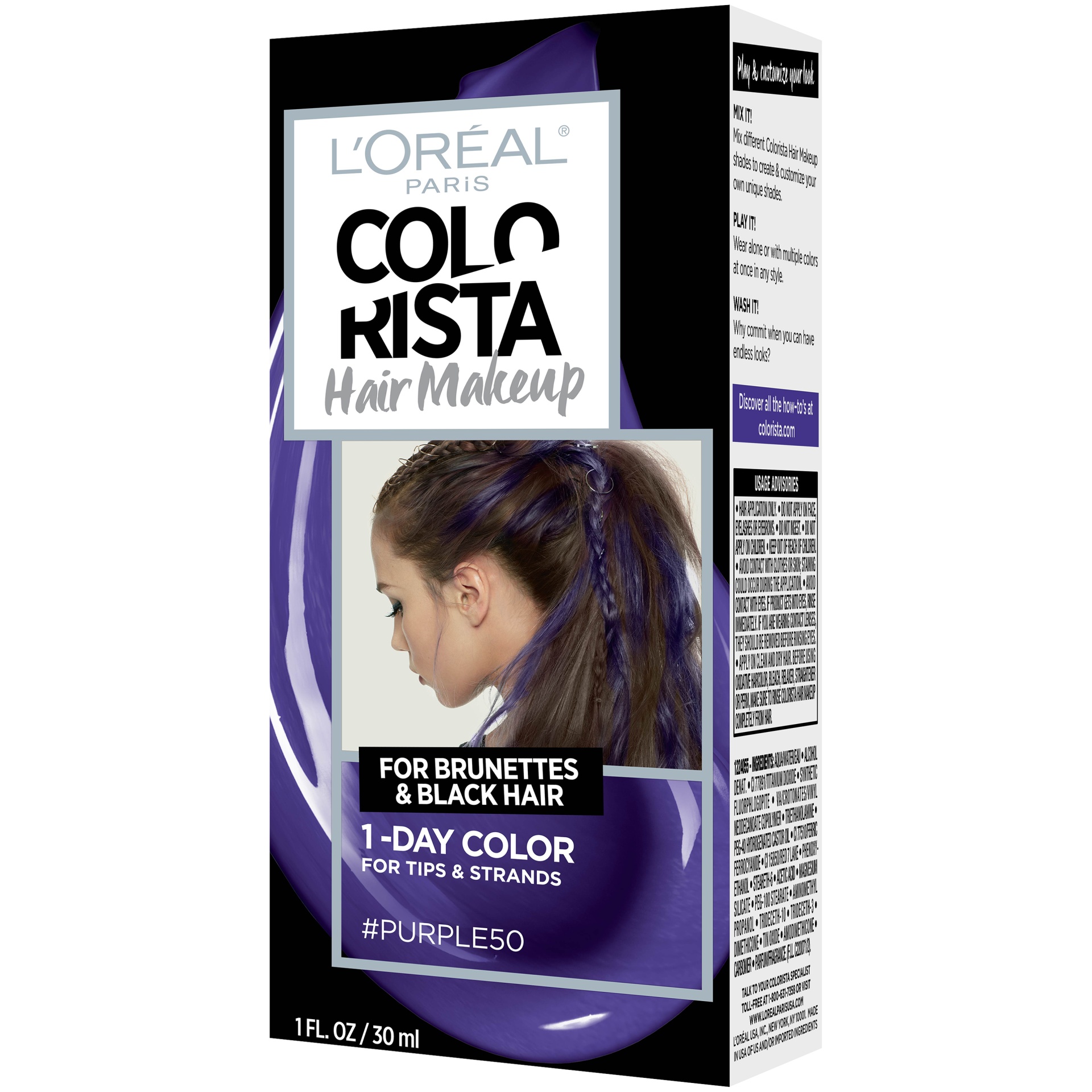 slide 4 of 8, L'Oréal Colorista Hair Makeup Purple Temporary, 1 fl oz