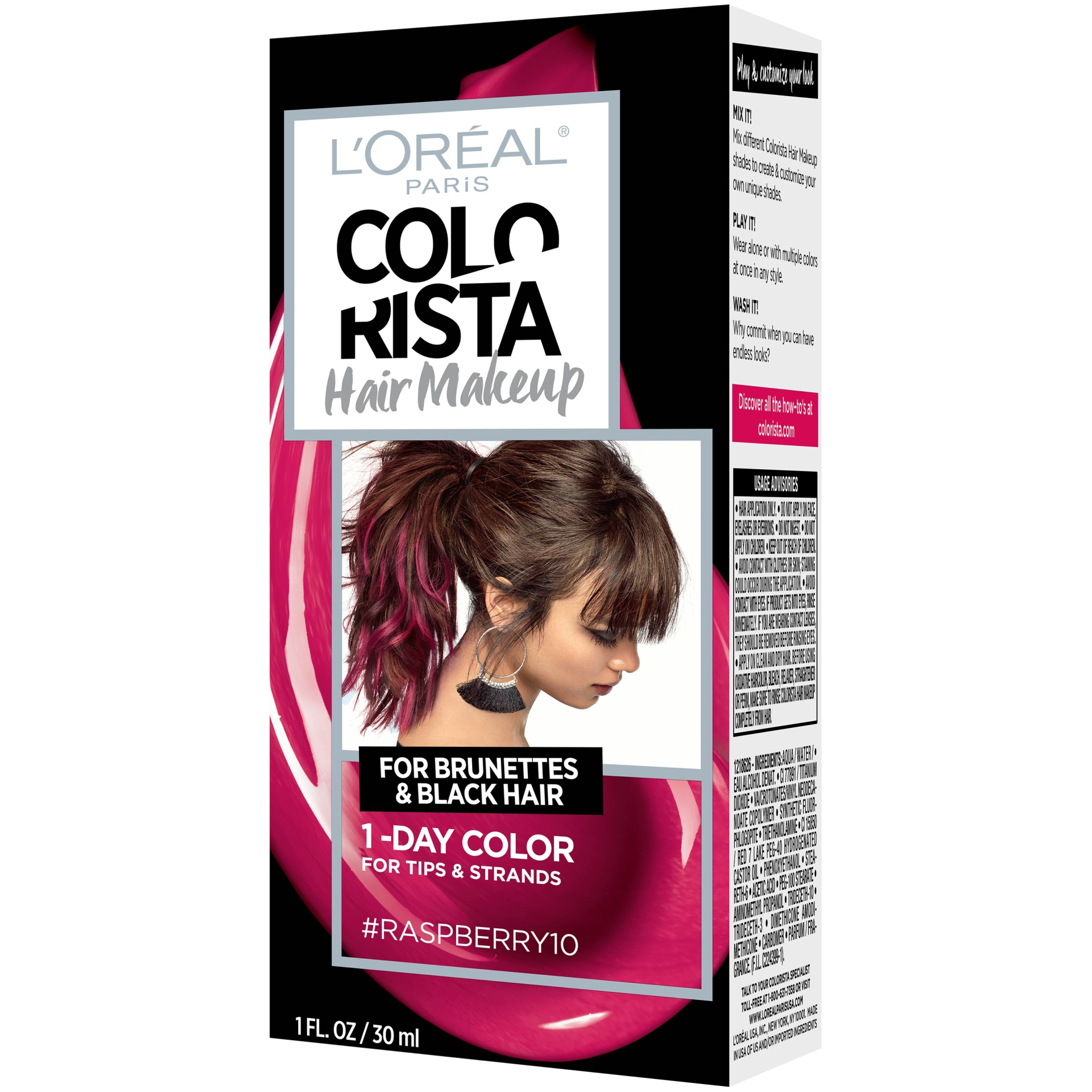 slide 4 of 8, L'Oréal Paris Colorista Hair Makeup-  Raspberry, 1 fl oz