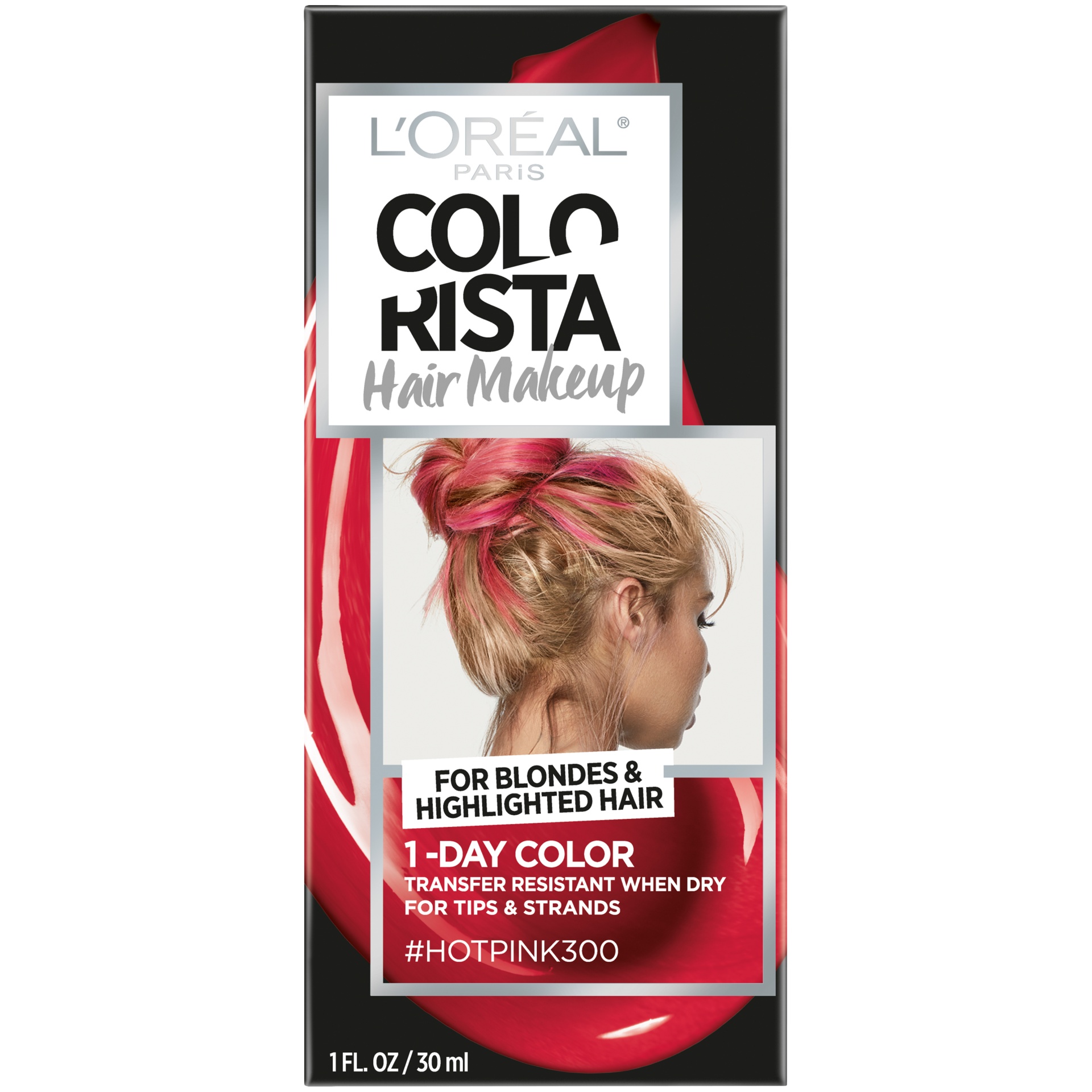 slide 2 of 8, L'Oréal Paris Colorista Hair Makeup 1day Hair Color Hot Pink 300 For Blondes, 1 fl oz