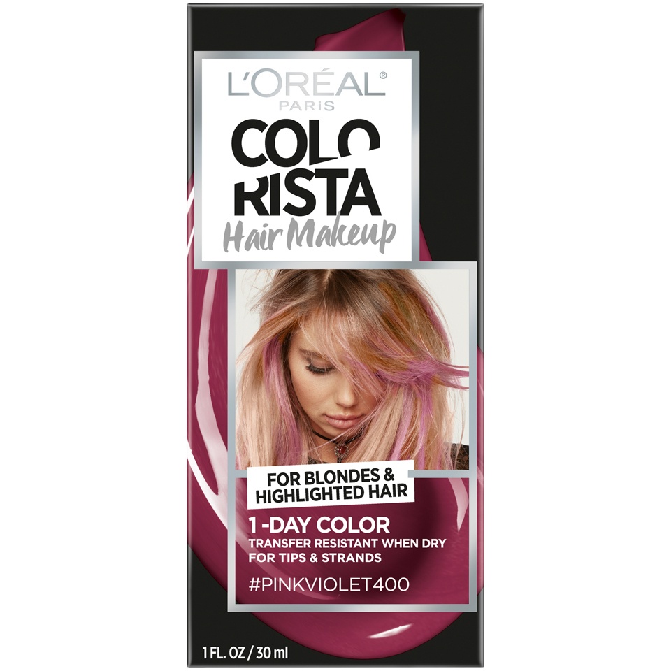 slide 2 of 8, L'Oréal Paris Colorista Hair Makeup Pink Violet Temporary, 1 fl oz
