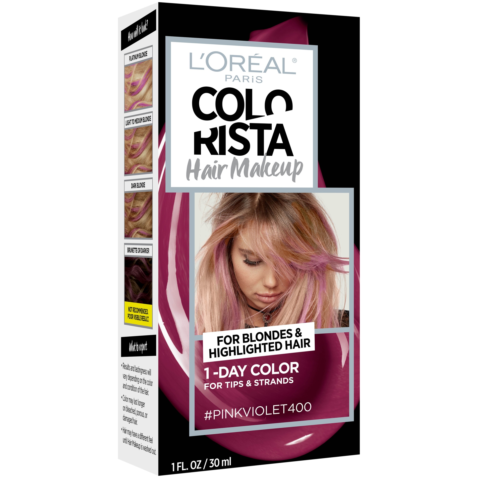 slide 3 of 8, L'Oréal Paris Colorista Hair Makeup Pink Violet Temporary, 1 fl oz