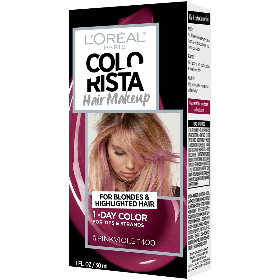 slide 4 of 8, L'Oréal Paris Colorista Hair Makeup Pink Violet Temporary, 1 fl oz