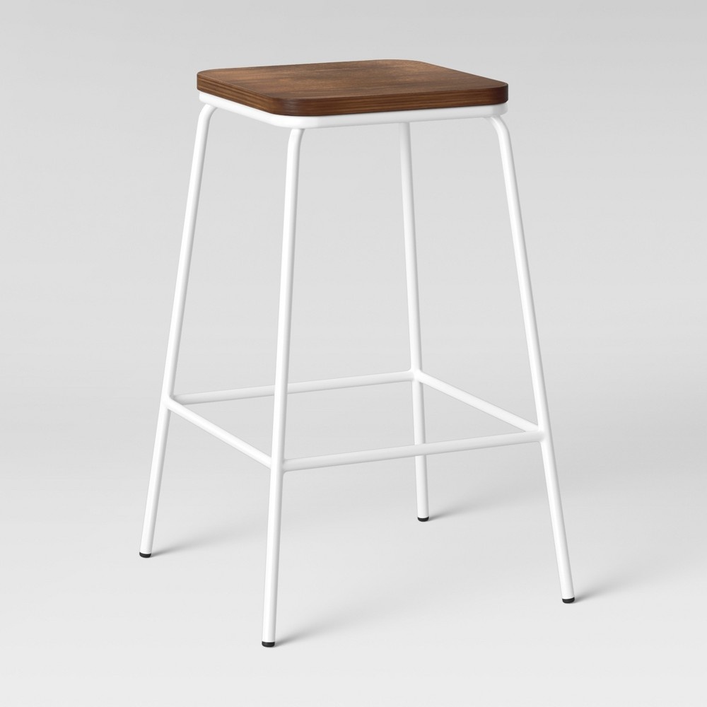 slide 3 of 3, Project 62 Rhodes Metal/Wood Counter Stool - White, 1 ct