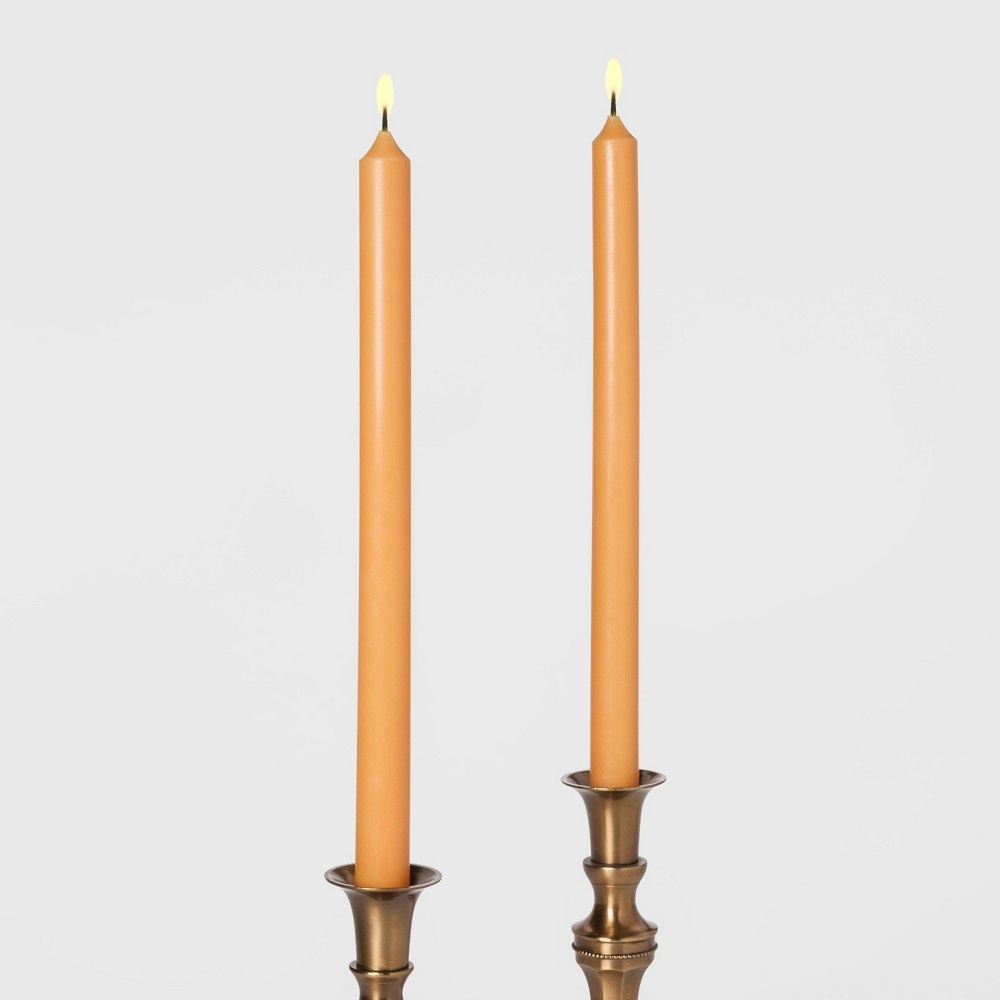 slide 2 of 3, Smith & Hawken Beeswax Blend Taper Candles, 2 ct