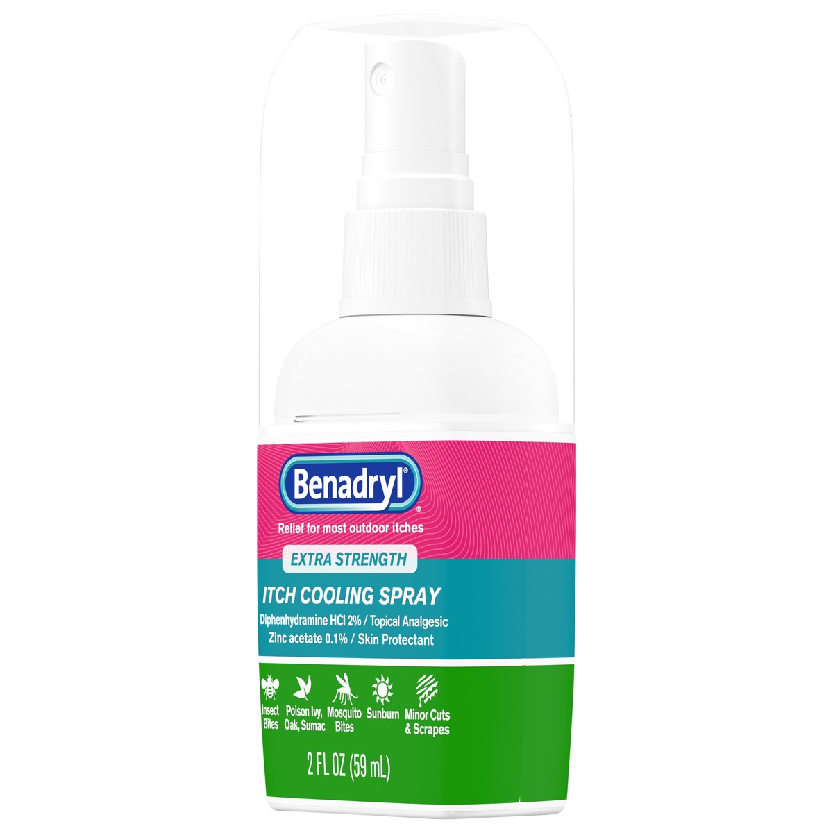 slide 5 of 7, Benadryl Extra Strength Itch Cooling Spray, 2 Fl. Oz, 2 fl oz