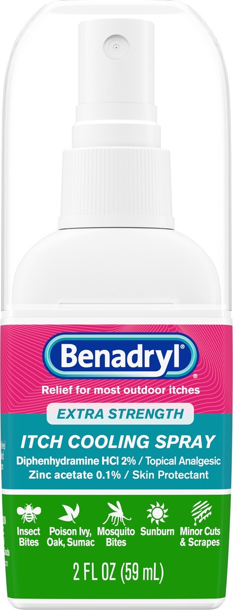 slide 4 of 7, Benadryl Extra Strength Itch Cooling Spray, 2 Fl. Oz, 2 fl oz