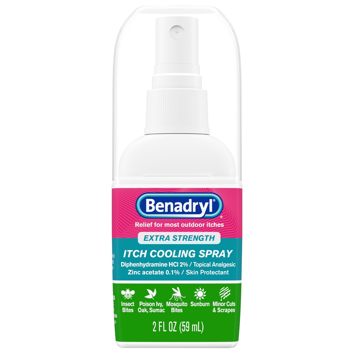 slide 1 of 7, Benadryl Extra Strength Itch Cooling Spray, 2 Fl. Oz, 2 fl oz