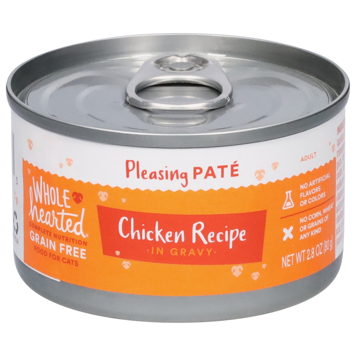 slide 15 of 15, Whole Hearted Adult Pate Grain Free Chicken Recipe in Gravy Food for Cats 2.8 oz, 2.8 oz