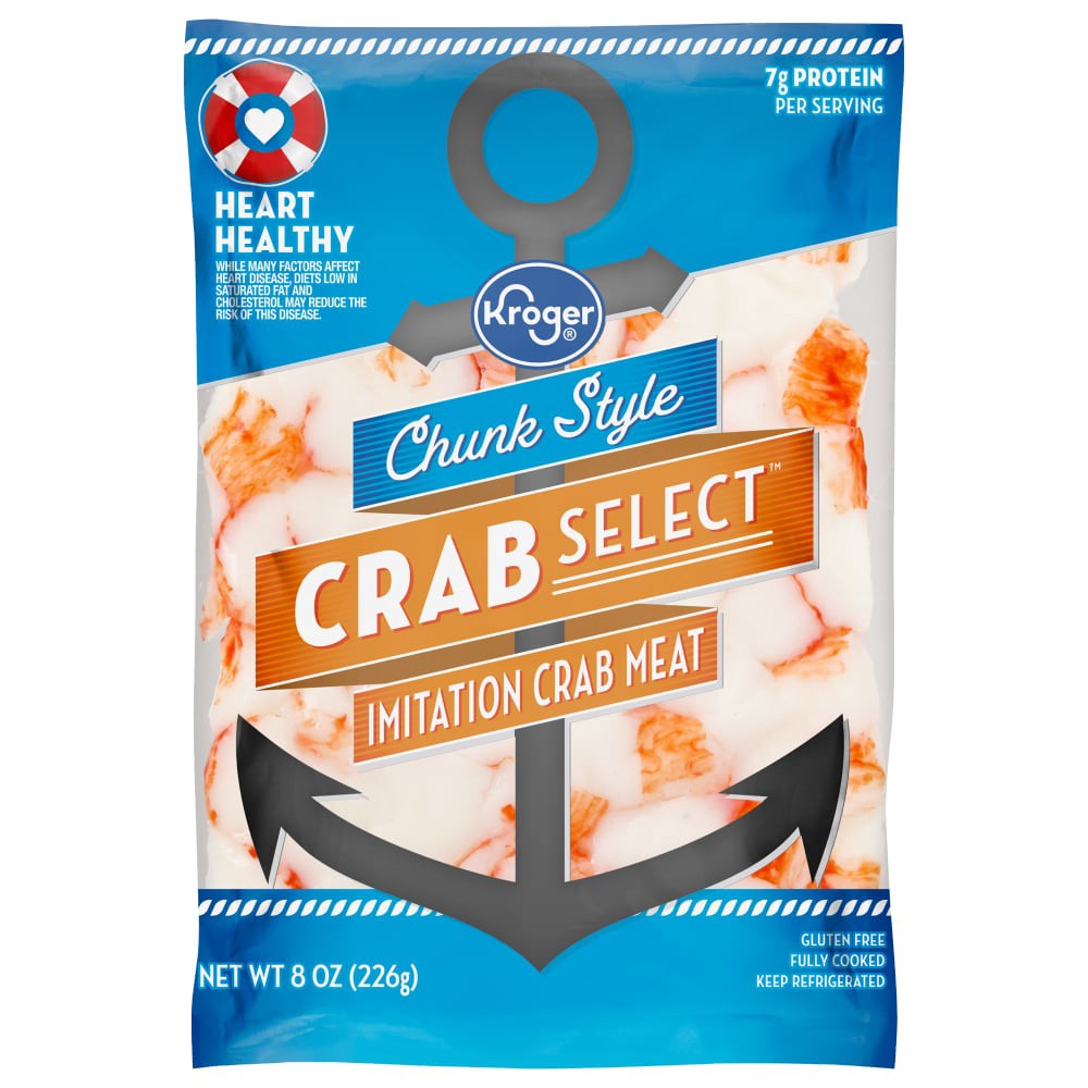 slide 1 of 2, Kroger Chunk Style Crab Select Imitation Crab Meat, 8 oz