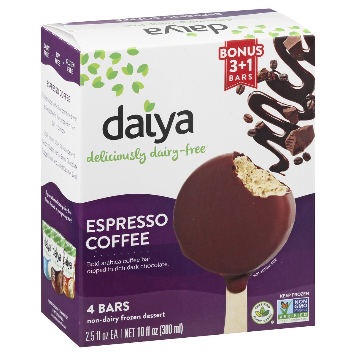 slide 3 of 9, Daiya Dairy Free Espresso Coffee Non-Dairy Frozen Dessert Bar - 10 oz, 10 oz