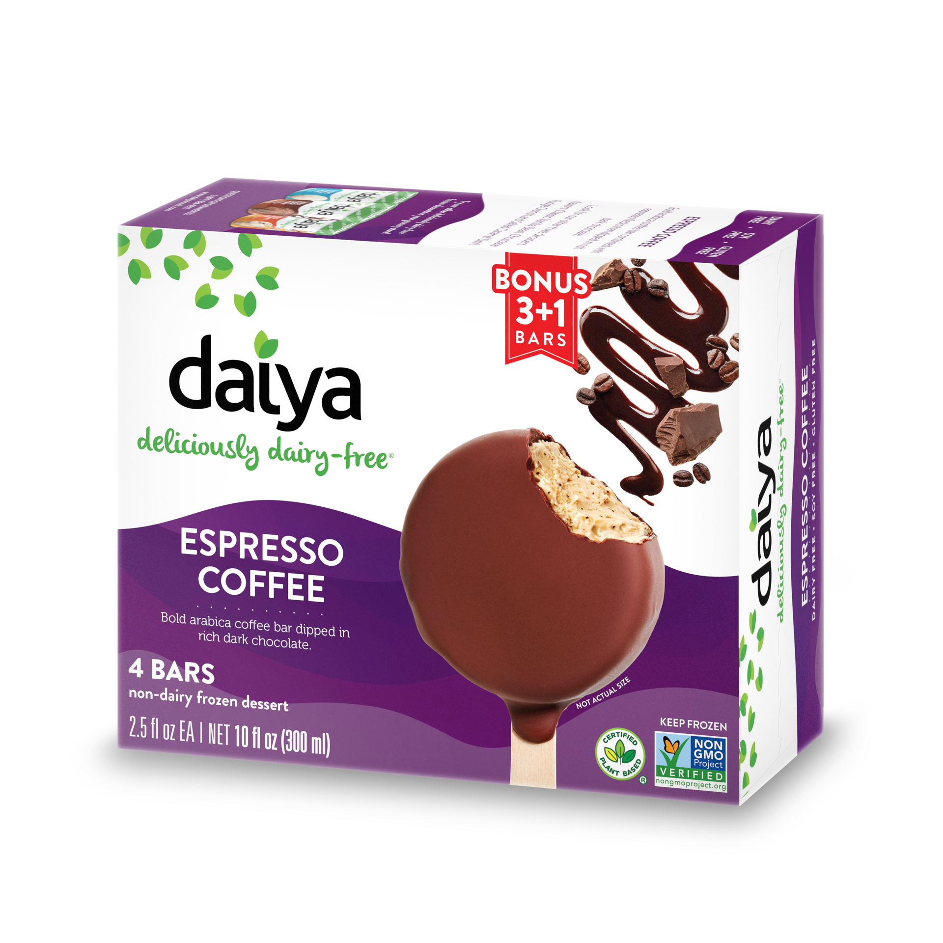 slide 1 of 9, Daiya Dairy Free Espresso Coffee Non-Dairy Frozen Dessert Bar - 10 oz, 10 oz