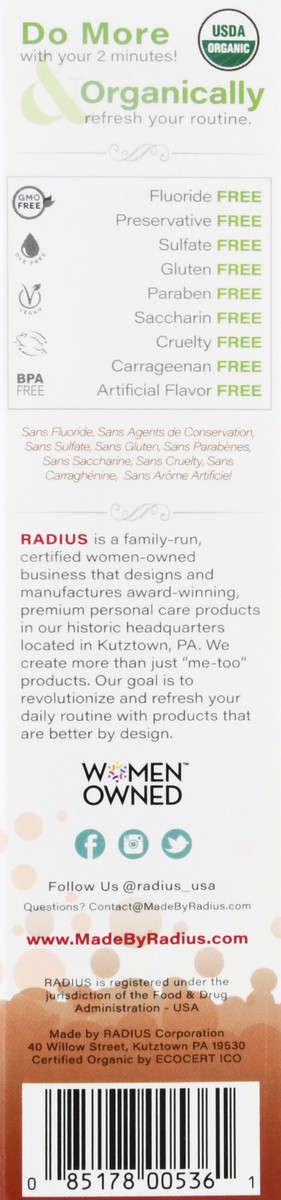 slide 8 of 9, Radius Tthpste,Og,Clove Cardmom, 3 oz