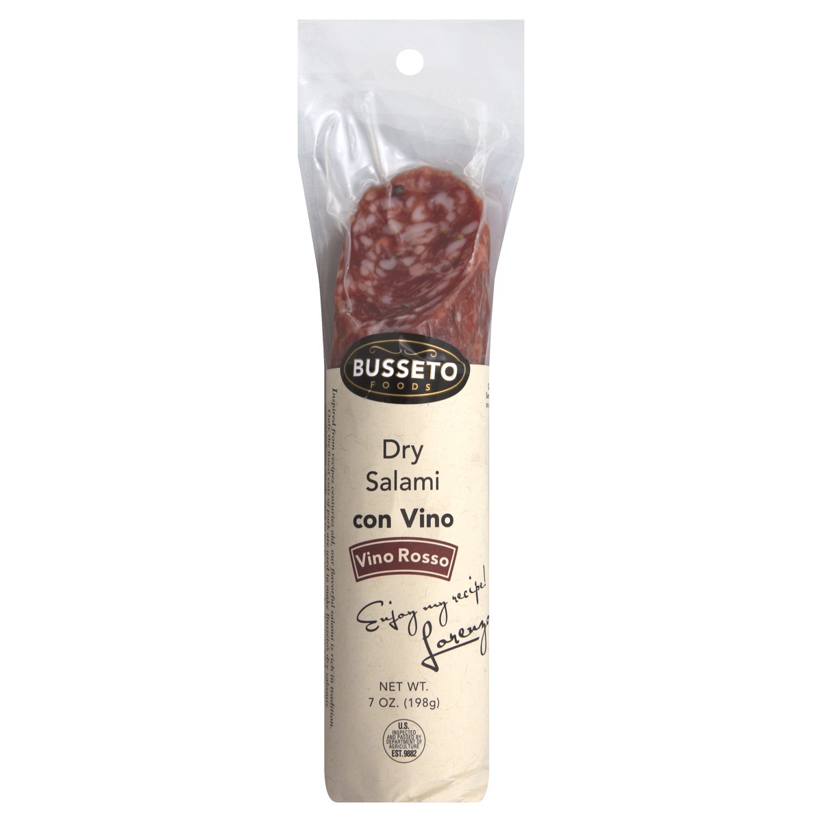 slide 3 of 6, Busseto Foods Salami Dry Wrap Vino Rose, 7 oz