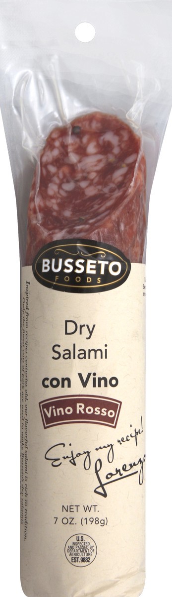 slide 1 of 6, Busseto Foods Salami Dry Wrap Vino Rose, 7 oz