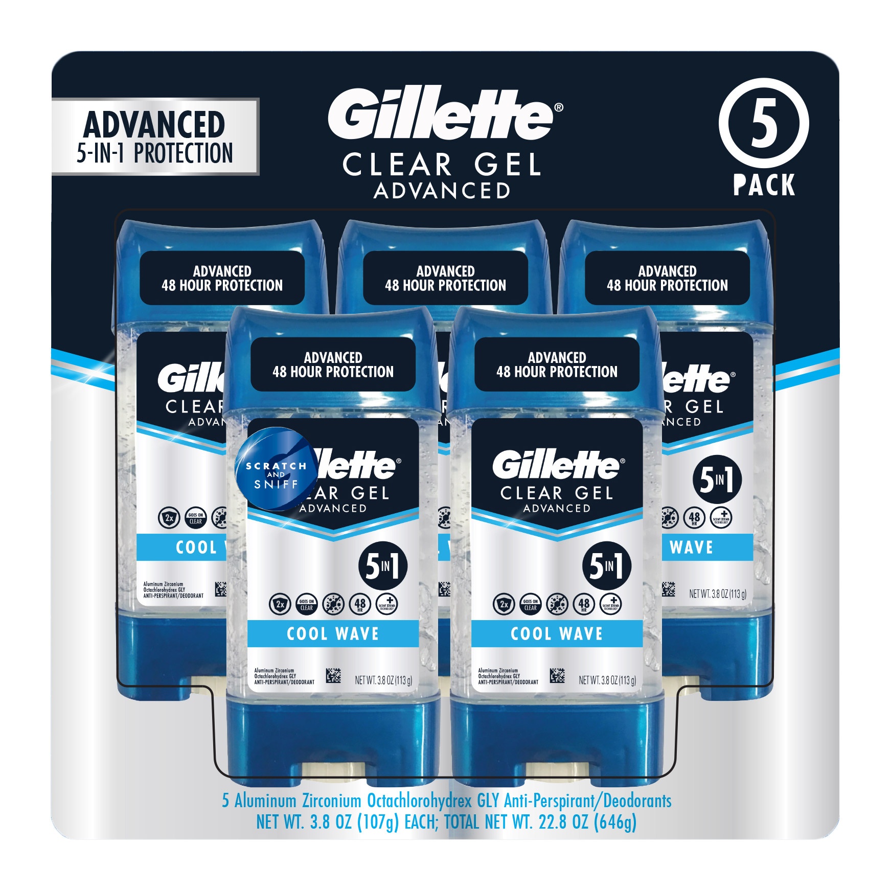 slide 1 of 1, Gillette Clear Gel Advanced Antiperspirant, 3.8 fl oz