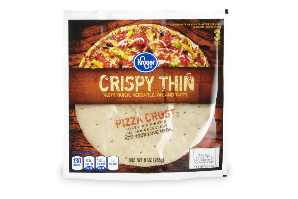 slide 1 of 1, Kroger Crispy Thin Pizza Crusts, 3 ct; 3 oz