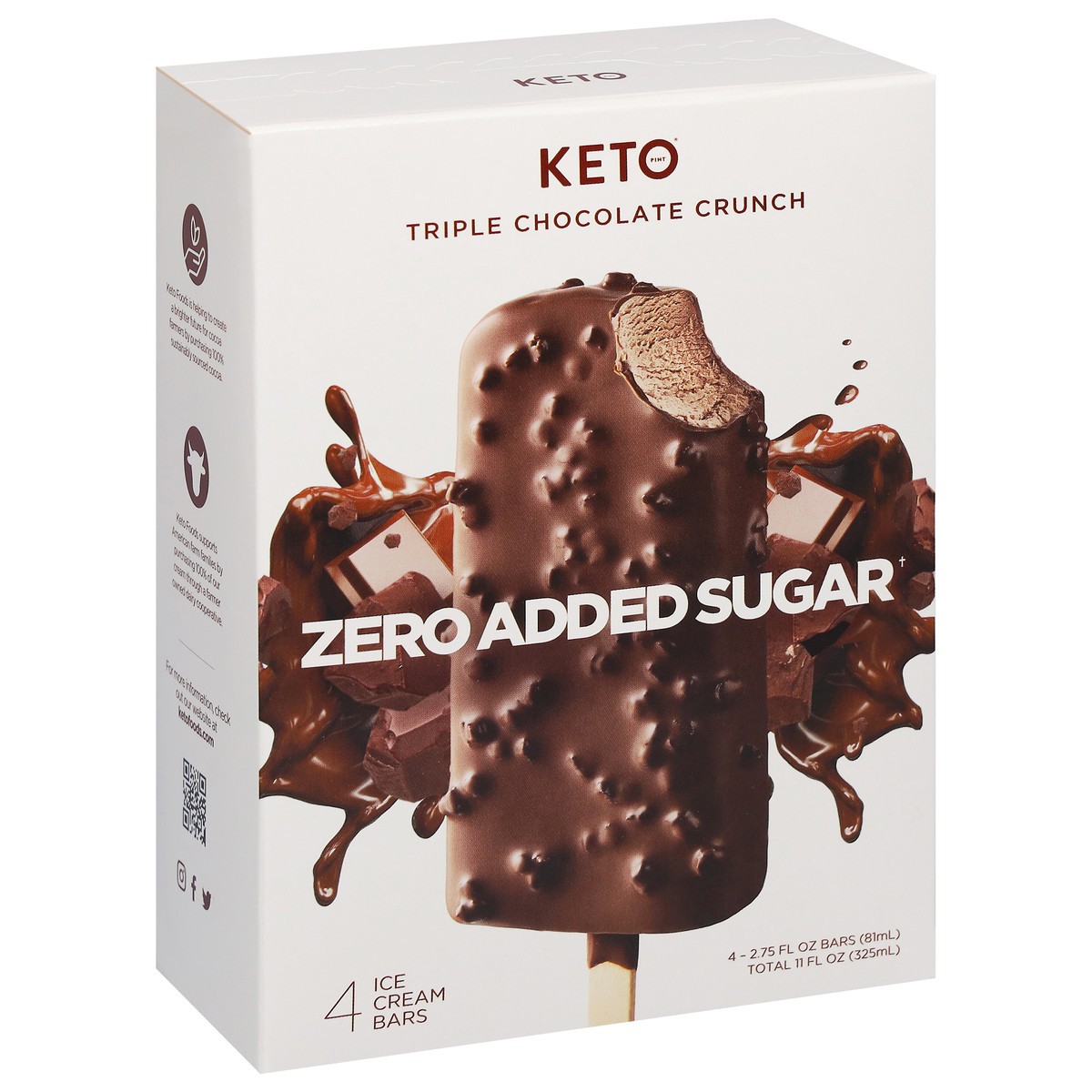 slide 9 of 9, Keto Triple Chocolate Crunch Ice Cream Bars 4 - 2.75 fl oz Bars, 4 ct