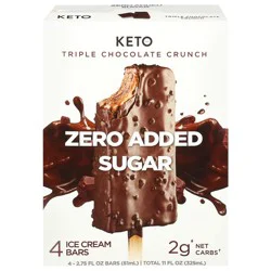 Keto Pint Zero Added Sugar Triple Chocolate Crunch Ice Cream Bars - 4 - 2.75 fl oz Bars
