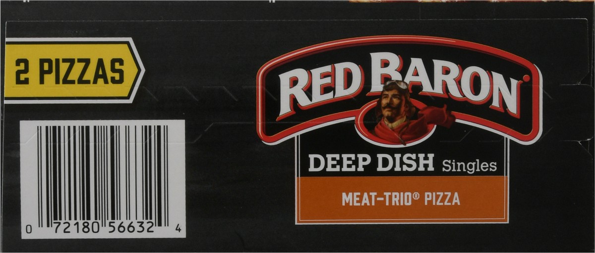 slide 6 of 10, Red Baron Deep Dish Singles Meat Trio Frozen Pizza - 11.2oz, 2 ct