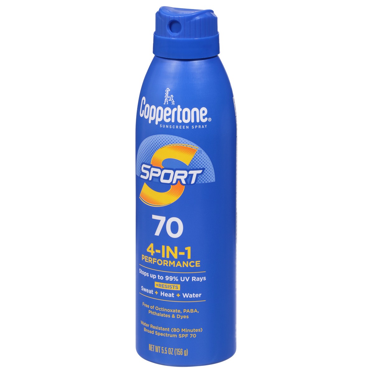 slide 6 of 9, Coppertone Sport Broad Spectrum SPF 70 Sunscreen Spray 5.5 oz, 5.5 oz