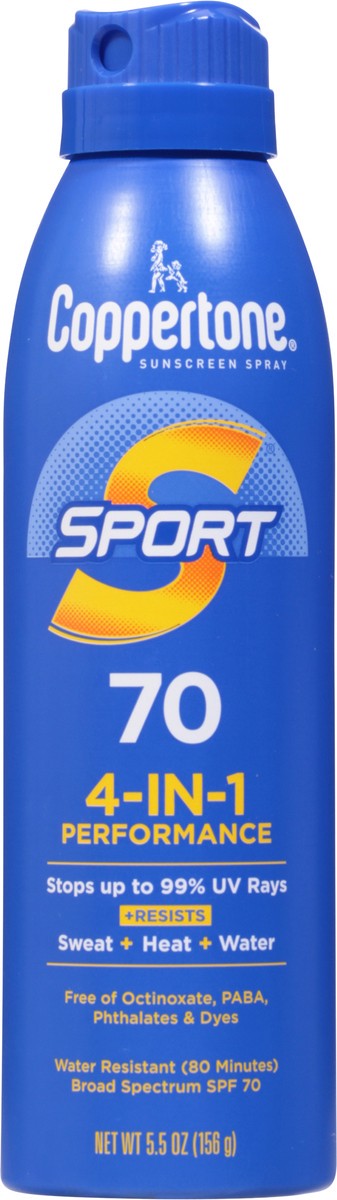 slide 1 of 9, Coppertone Sport Broad Spectrum SPF 70 Sunscreen Spray 5.5 oz, 5.5 oz