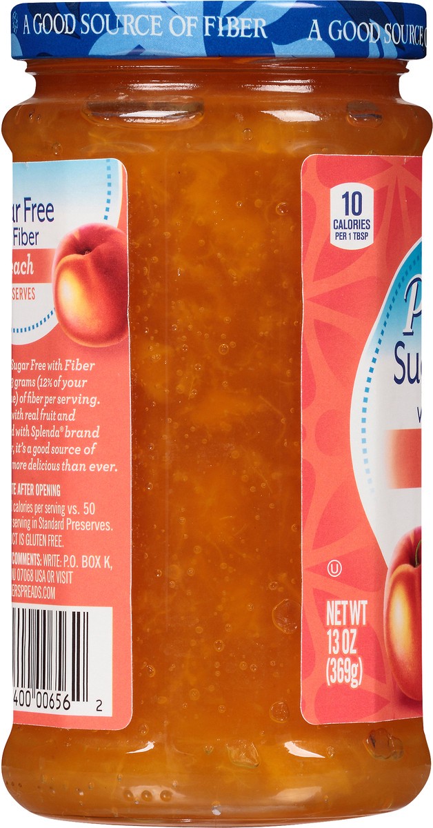 slide 3 of 7, Polaner Sugar Free with Fiber Peach Preserves 13 oz, 13 oz