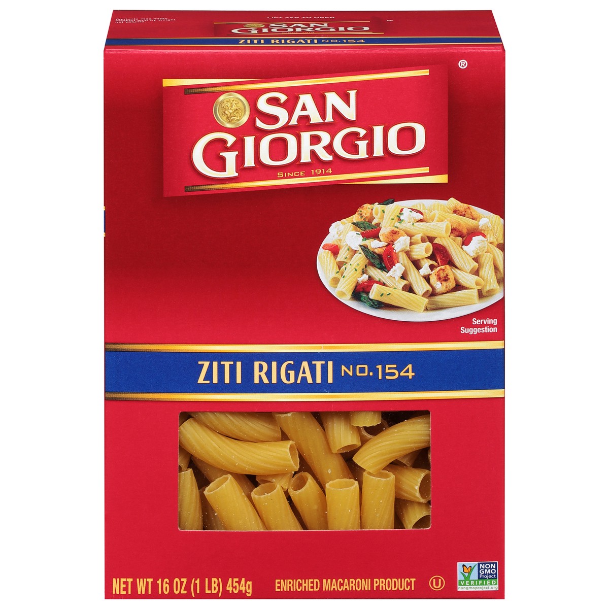 slide 13 of 13, San Giorgio No. 154 Ziti Rigati 16 oz, 16 oz