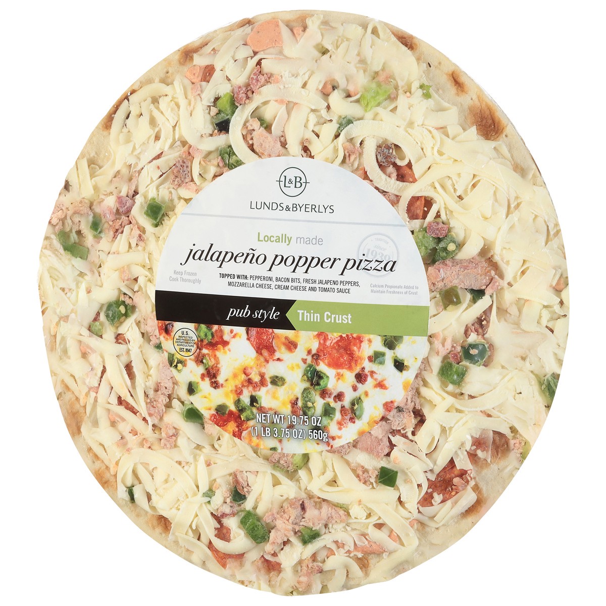 slide 2 of 4, Lunds & Byerlys Pub Style Thin Crust Jalapeno Popper Pizza 19.75 oz, 19.75 oz