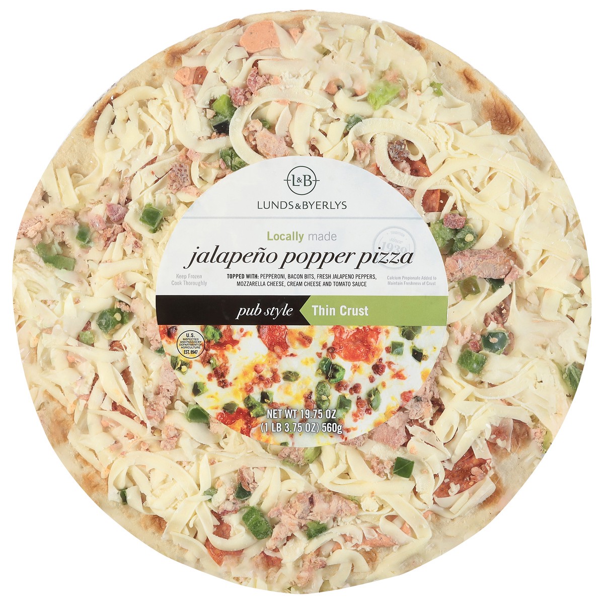 slide 1 of 4, Lunds & Byerlys Pub Style Thin Crust Jalapeno Popper Pizza 19.75 oz, 19.75 oz
