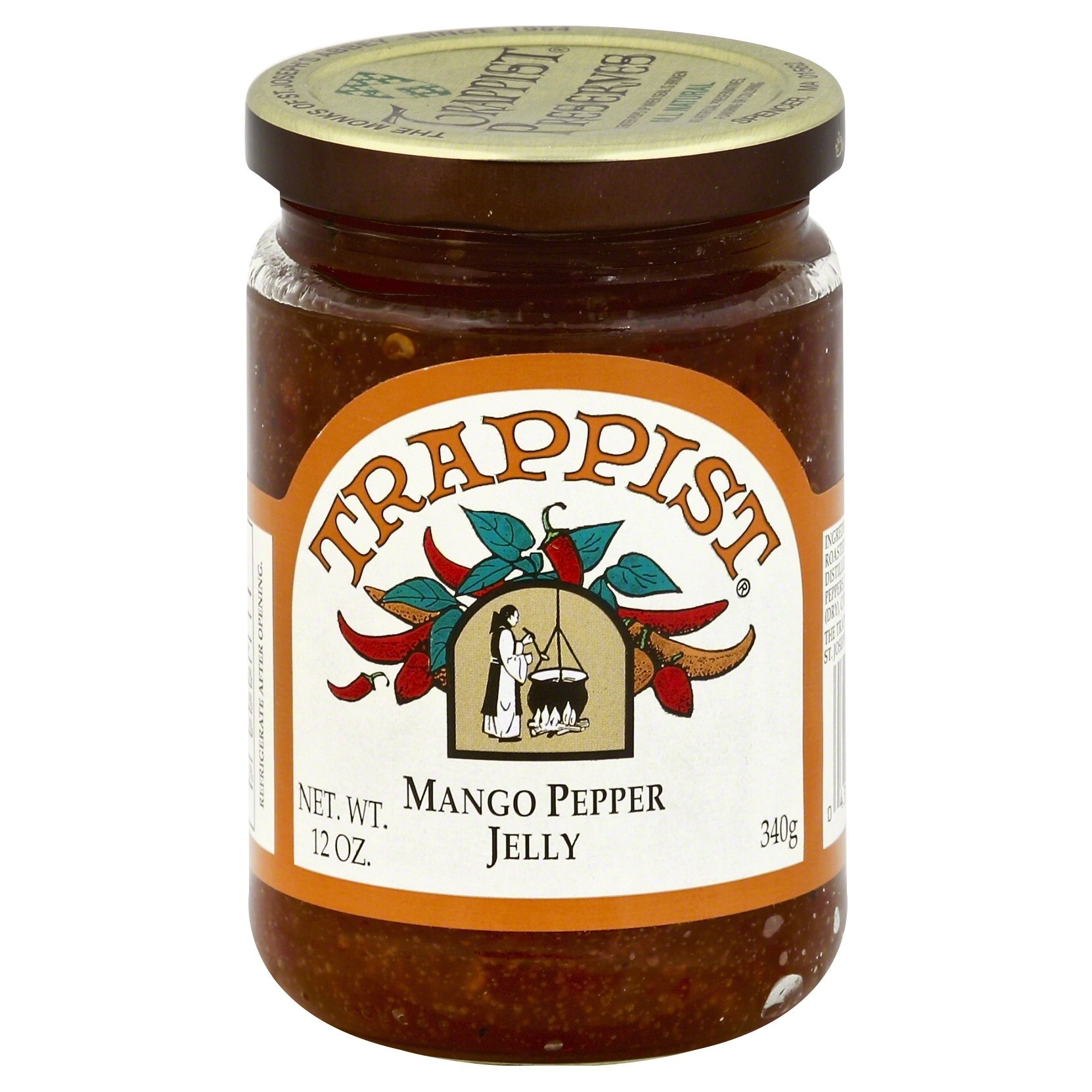 slide 1 of 1, Trappist Mango Pepper Jelly Preserves, 12 oz